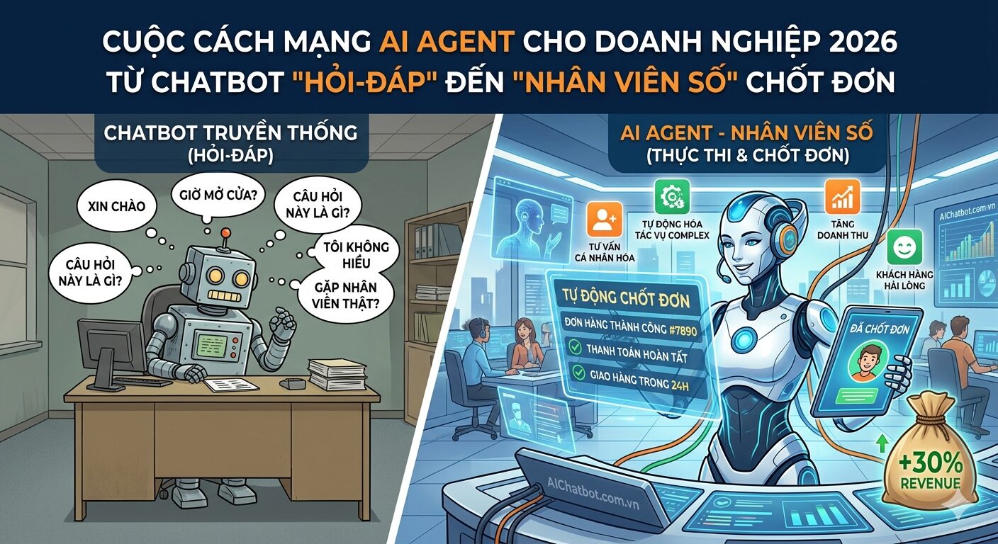 Từ Chatbot “Hỏi-Đáp” đến “Nhân viên số” chốt đơn: Cuộc cách mạng AI Agent cho doanh nghiệp 2026