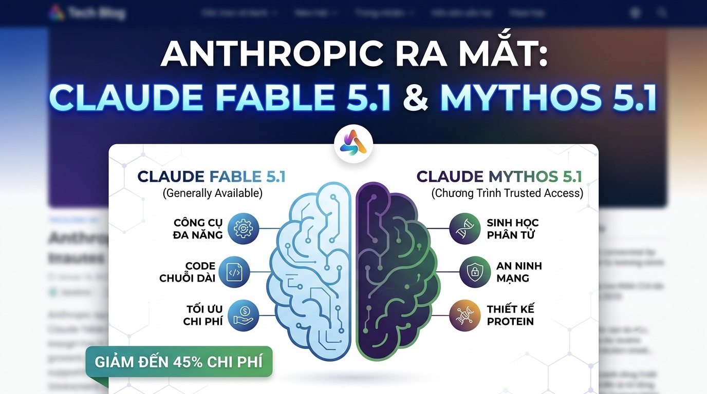 Anthropic Chính Thức Ra Mắt Claude Fable 5.1 Và Claude Mythos 5.1: Đỉnh Cao Lập Trình AI Agentic, Sinh Học Phân Tử Và Tối Ưu 45% Chi Phí