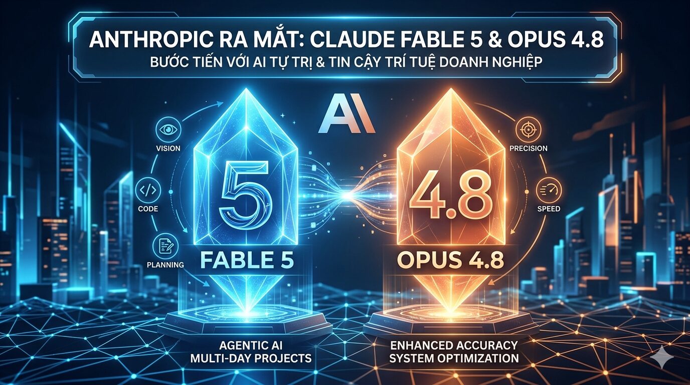 Anthropic Ra Mắt Bộ Đôi Mô Hình AI Mới: Claude Fable 5 & Bản Nâng Cấp Claude Opus 4.8