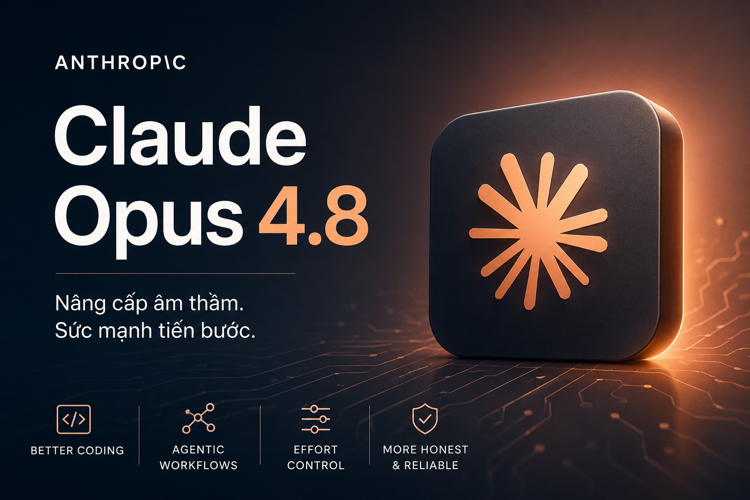 Claude Opus 4.8 ra mắt: Anthropic nâng cấp AI agent, coding và khả năng cộng tác