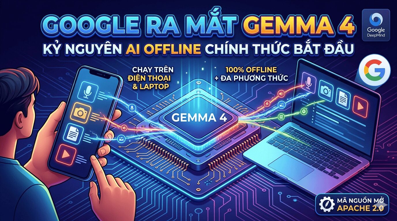 Google Trình Làng Gemma 4: Kỷ Nguyên AI Đa Phương Thức Chạy Offline Chính Thức Bắt Đầu